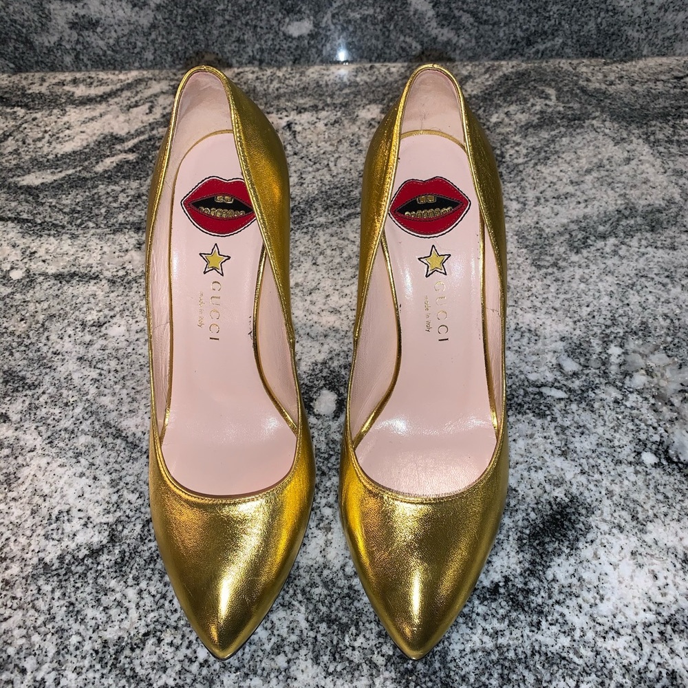 Gucci Gold Heels